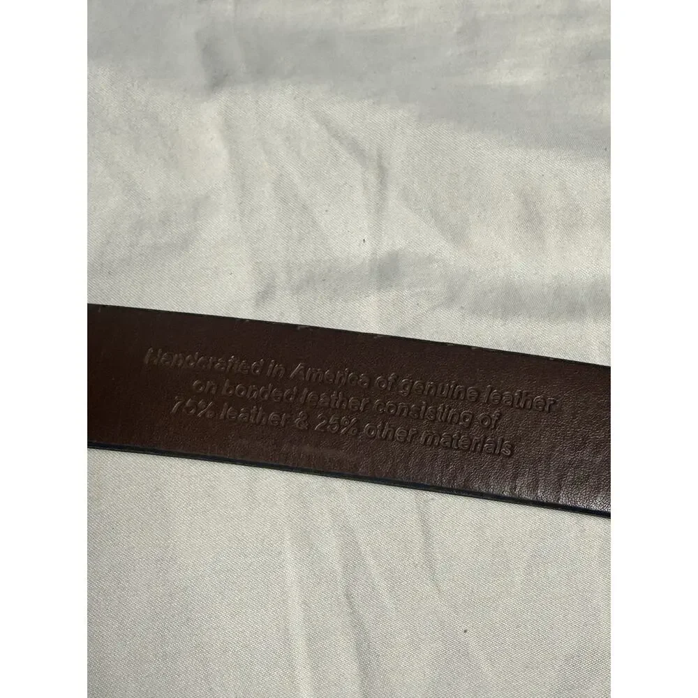 Mens Brown Leather Belt Size 40 Handcrafted in USA Casual Dress Genuine